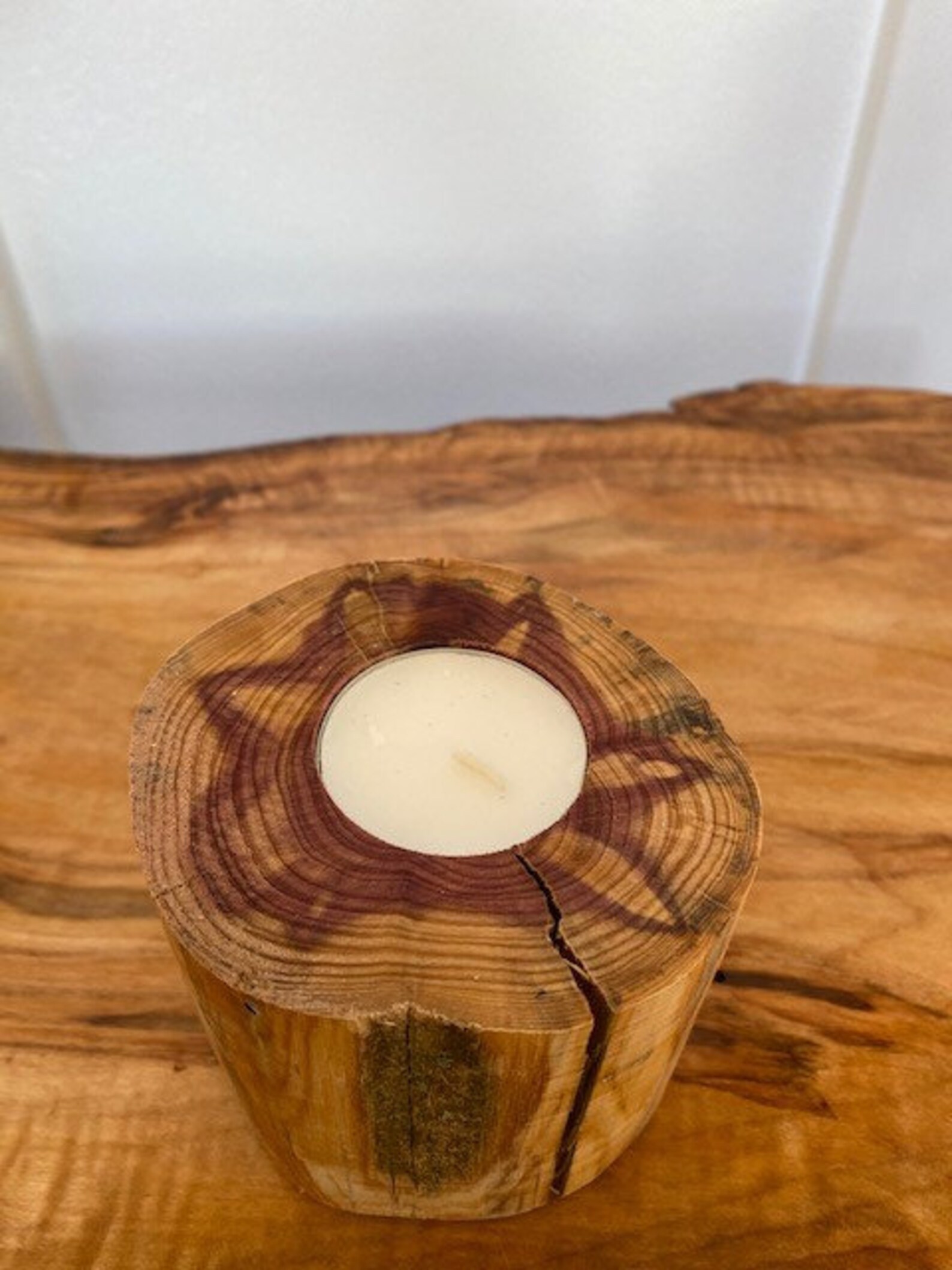 Cedar Tree Candle Holder Etsy