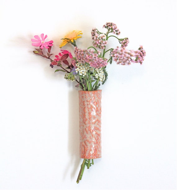 Wall vase Ceramic Dried flower vase Floral wall decoration Etsy