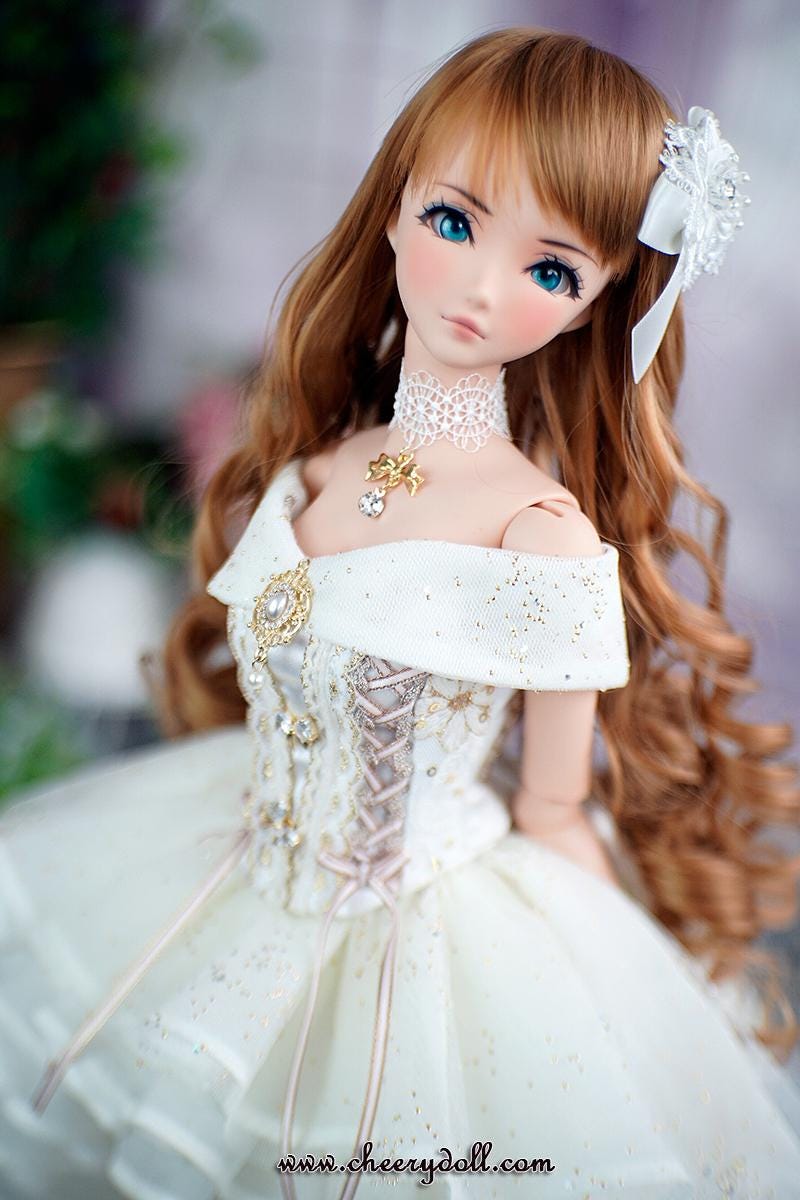 Smart Doll, DD, BJD Dress Set-Dancing waves white