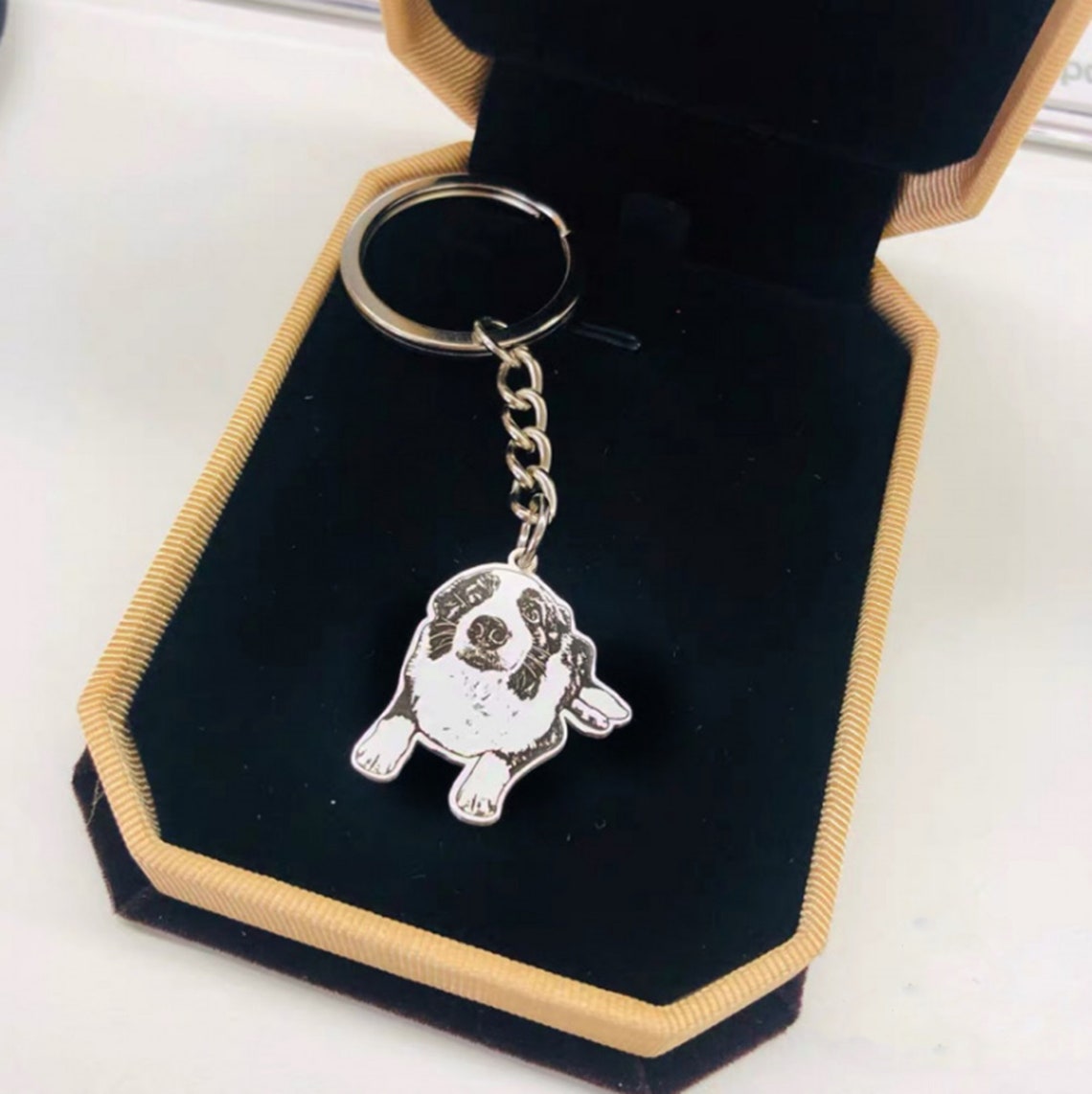 Custom Dog Keychain Photo Keychain Personalize Picture Key Etsy