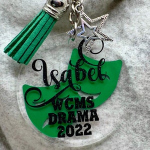 Schlüsselanhänger, THEATER 2 &quot;Acryl personalisiert, Drama, Musiktheater, spielen, Geschenk für die Schauspielerin, Geschenk für spielen, Geschenk für Drama Studenten, Theater
