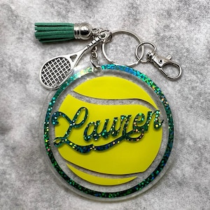 Bag Tag, 3" TENNIS Acrylic Personalized (tennis team), tennis bag tag, tennis gift, custom tennis gift, Tennis Coach Gift, large bag tag