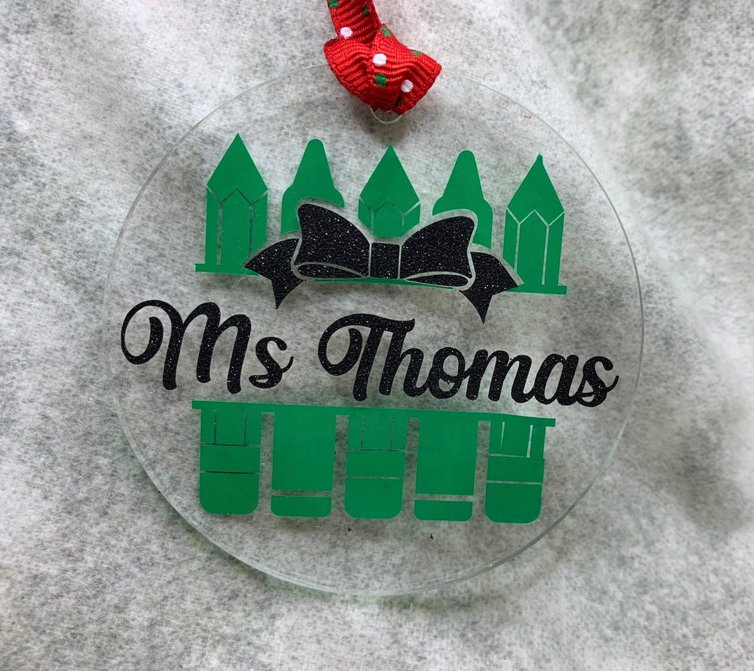 Ornament, TEACHER Acrylic Personalized, Christmas Gift Teacher, Teacher ...