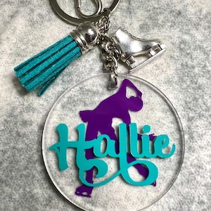ICE / FIGURE SKATER 2" Acrylic Personalized Keychain, Bag Tag. Custom skater Gift, Gift for Coach, Banquet & Senior Night, Teammate, Team image 1