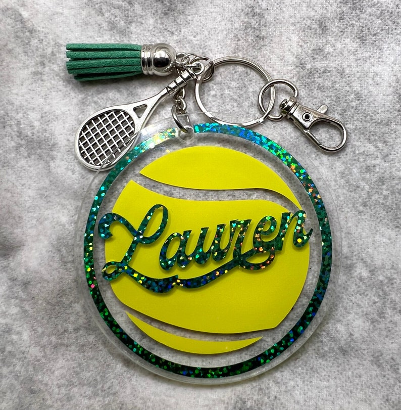 Bag Tag 3 TENNIS Acrylic Personalized tennis Team Etsy