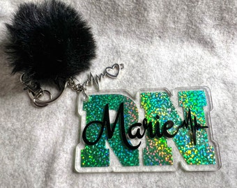 Keychain, RN, 3.5" Acrylic Personalized, RN gift, Nurse gift, Nurse graduation gift, Nurse Accessory, Nurse Appreciation, Nursing Gift