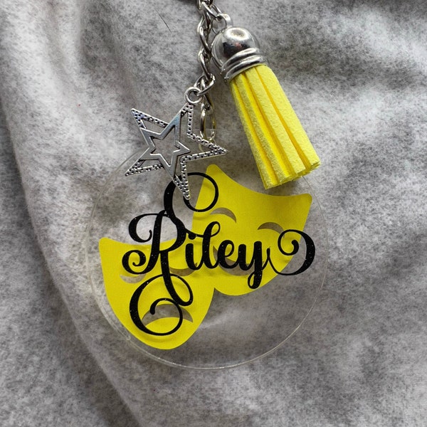 Keychain, THEATER Acrylic Personalized, Drama, Musical Theater, Play, Gift for Actress, Gift for play, Gift for Drama Student