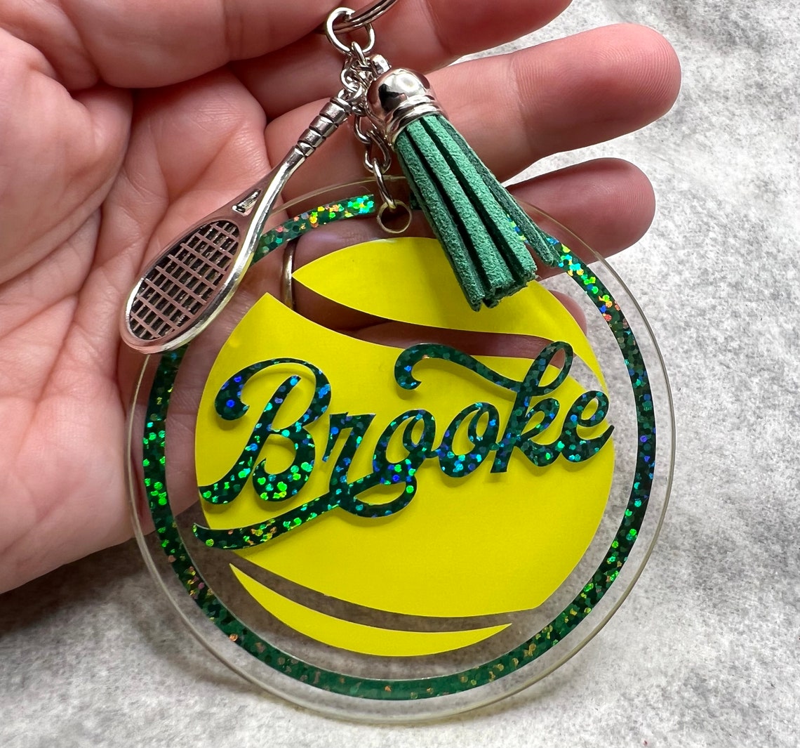 Bag Tag 3 TENNIS Acrylic Personalized tennis Team Etsy