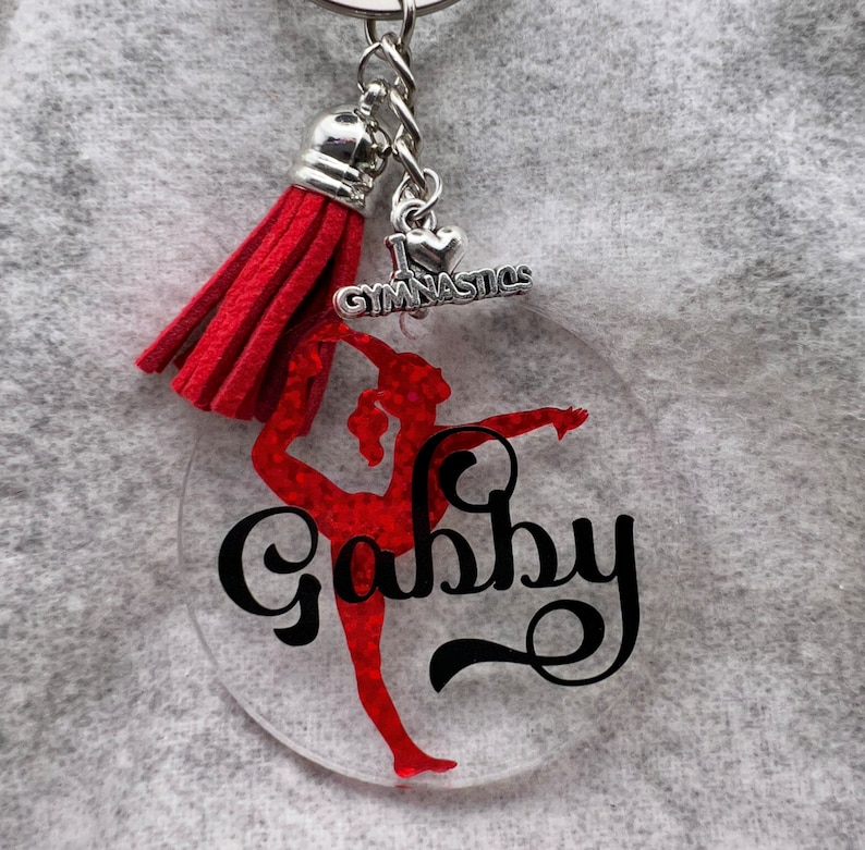 Keychain GYMNASTICS Acrylic Personalized Gymnast Gift Etsy