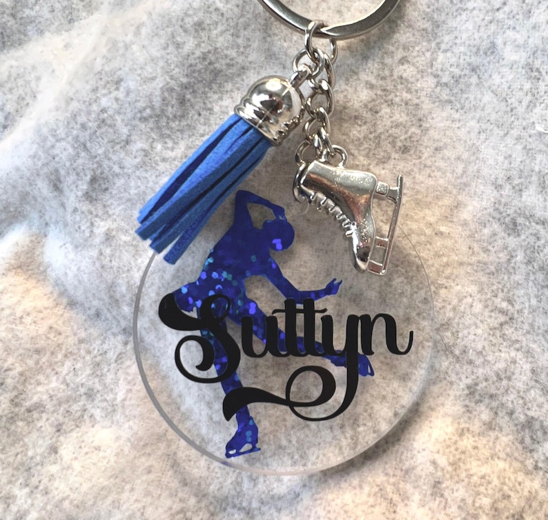 ICE / FIGURE SKATER 2" Acrylic Personalized Keychain, Bag Tag. Custom skater Gift, Gift for Coach, Banquet & Senior Night, Teammate, Team image 6
