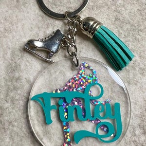 ICE / FIGURE SKATER 2" Acrylic Personalized Keychain, Bag Tag. Custom skater Gift, Gift for Coach, Banquet & Senior Night, Teammate, Team image 4