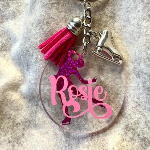ICE / FIGURE SKATER 2" Acrylic Personalized Keychain, Bag Tag. Custom skater Gift, Gift for Coach, Banquet & Senior Night, Teammate, Team image 5