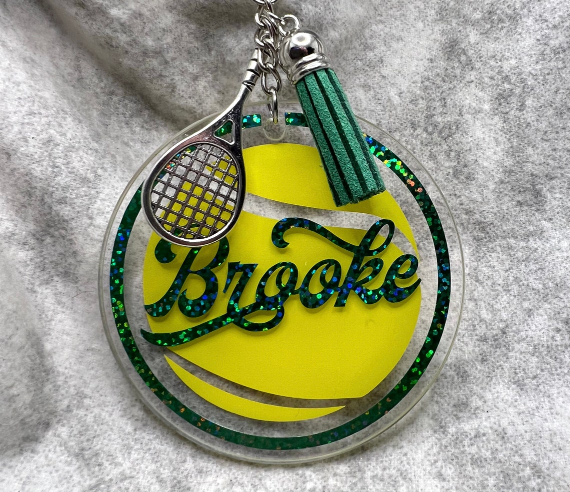 Bag Tag 3 TENNIS Acrylic Personalized tennis Team Etsy