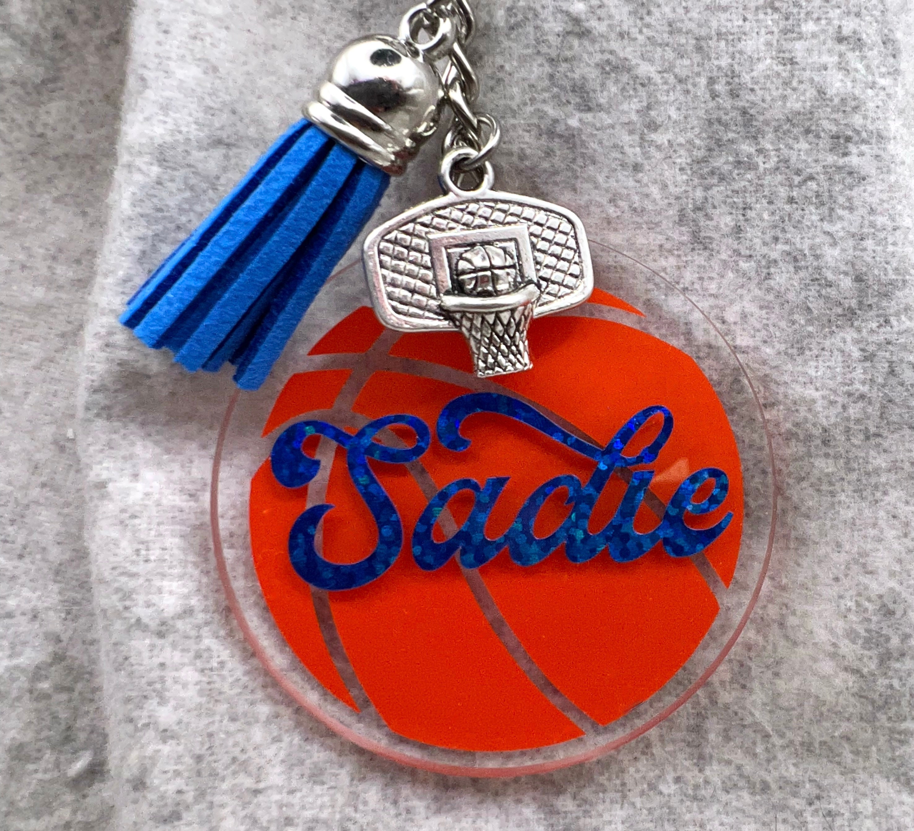 Porte-clés Basketball Personnalisable Gravé - Orange - Mirror Magic - Neuf Avec étiquettes