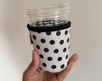 Polka Dot Drink Sleeve | Reusable Coffee Sleeve | Chic Cases