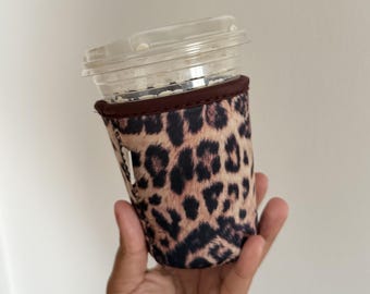 Leopard Drink Sleeve | Reusable Coffee Sleeve | Chic Cases