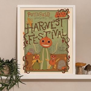 Stampa Pottsfield Erntedankfest // Druckbares Poster / Illustrazione della bacchetta da giardino / Download digitale