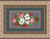 Pattern for cross-stitch quot Roses and lilies quot in a PDF file