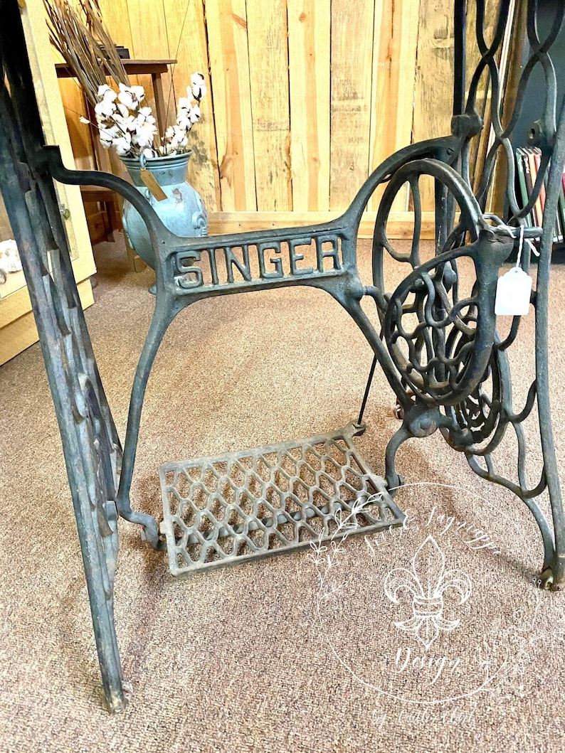 Vintage Cast Iron Sewing Machine With Brand New Epoxy Top Etsy