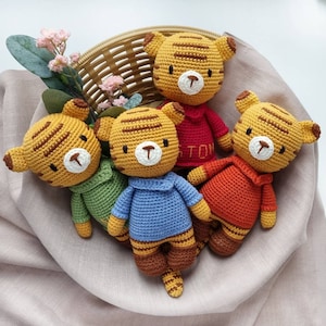 Cute cuddle tiger, crochet tiger, amigurumi tiger, soft toy, gift for your boy or girl, stuffed tiger, crochet nursery toy,stuffed plush toy