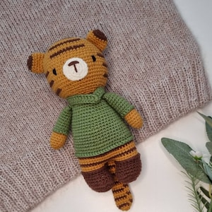 Cute cuddle tiger, baby crochet tiger, amigurumi tiger, soft baby toy, baby gift box, stuffed tiger, crochet nursery toy,stuffed plush toy
