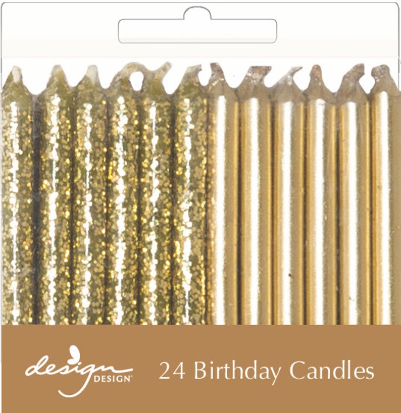 Gold Birthday Candles Etsy