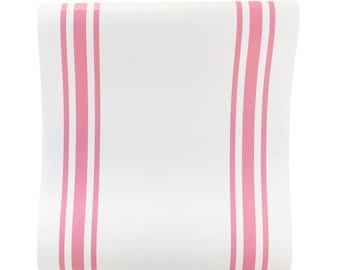 Pink Paper Striped Table Runner | Baby Shower Table Runner | Easter Table Runner | Simple Pink & White Table runner