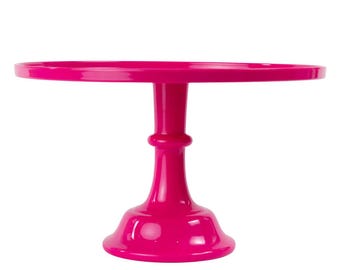 Bright Hot Pink Melamine Pedestal Cake Stand | Dessert and Cupcake Stand