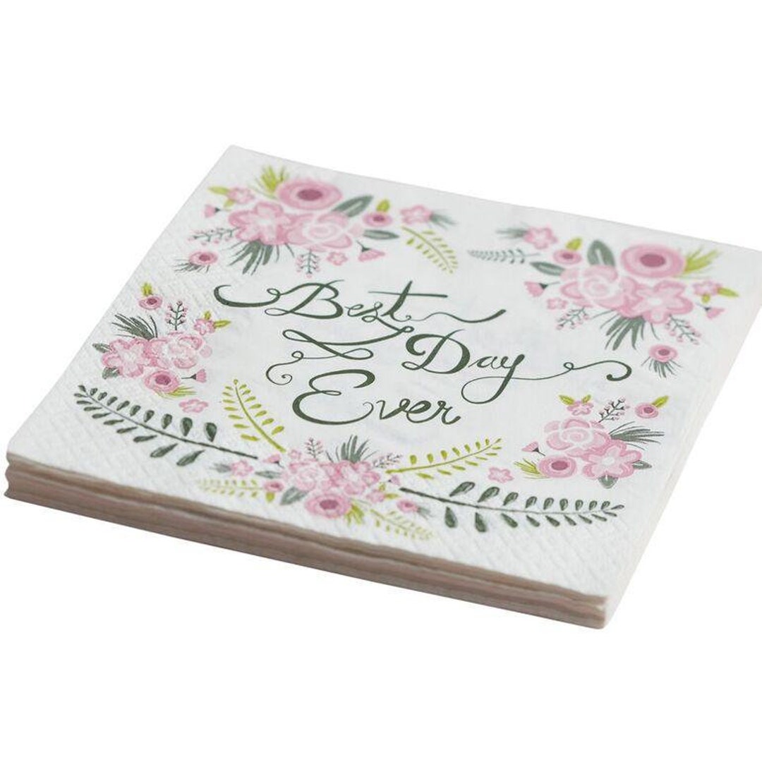 Best Day Ever Floral Napkins Etsy
