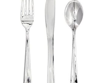 Silver Metallic Assorted Silverware Set