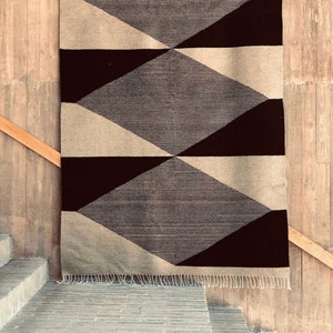 POTOSÍ rug/Geometric pattern handwoven rug / Made with merino sheep wool / Rugs from Oaxaca / Mexican artisans / Pedal-loom rugs