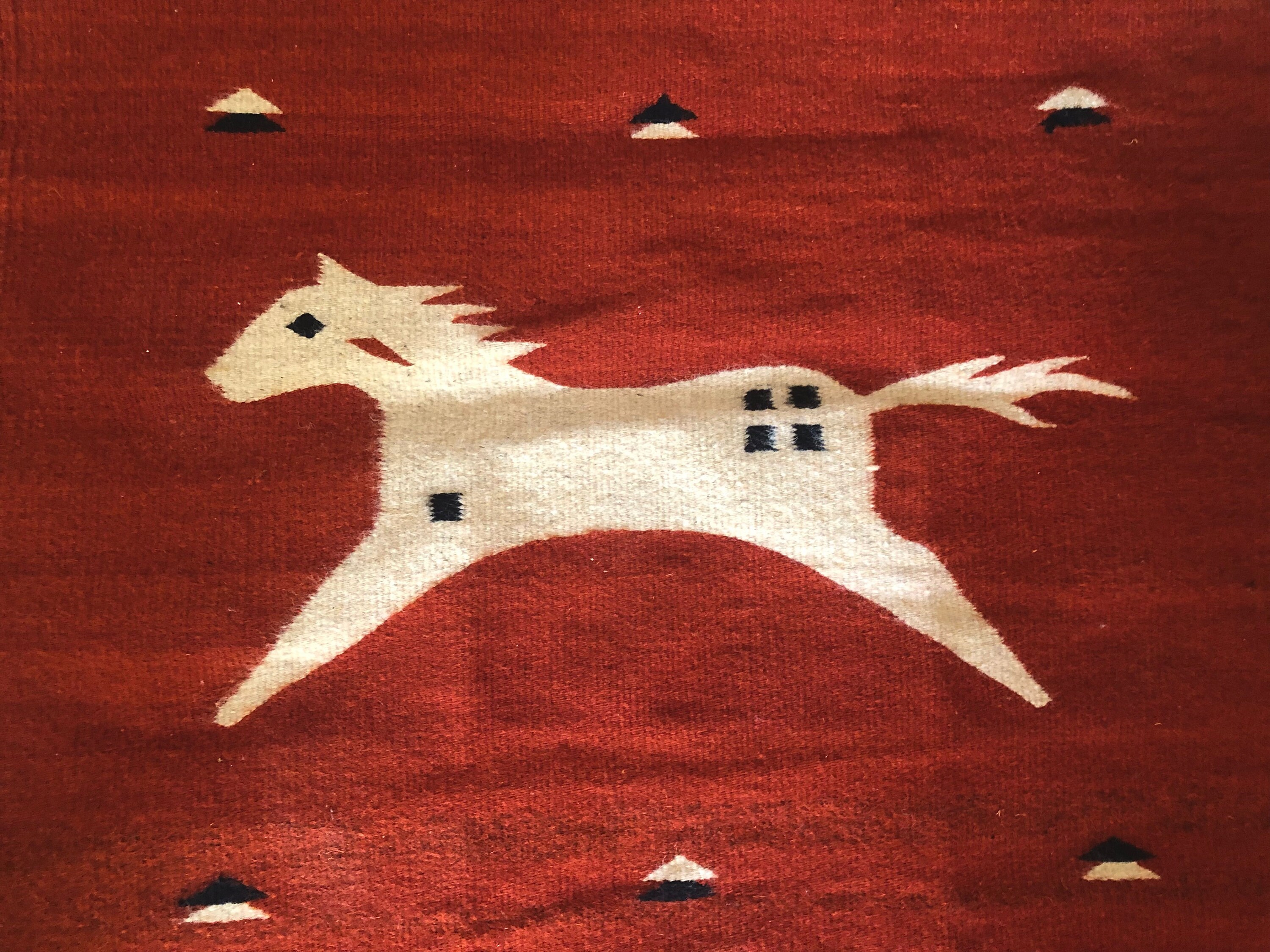 Oaxaca Rug: Handwoven Merino Wool With Three Horses - Etsy