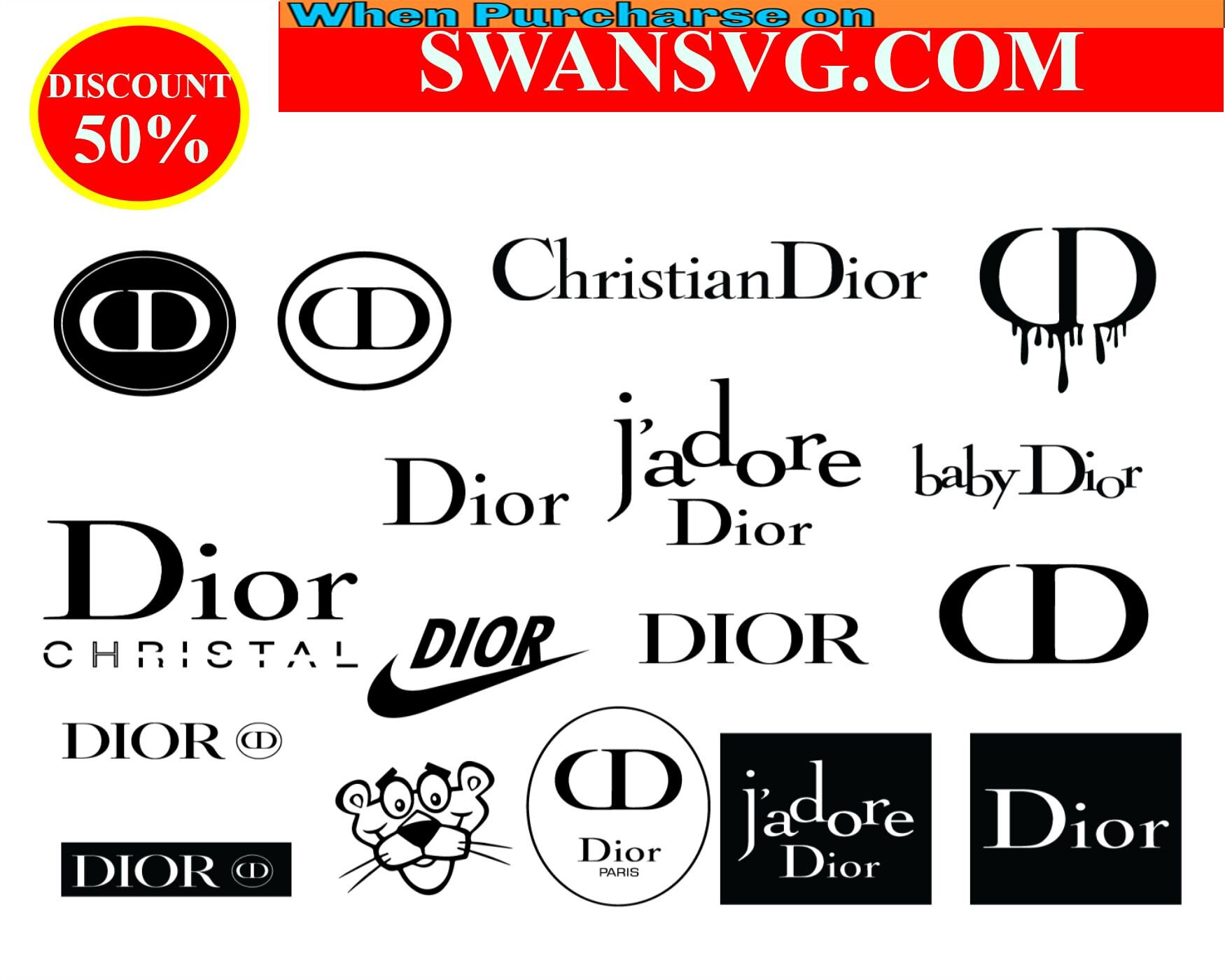 Dior Nike SVG Logo Cricut File