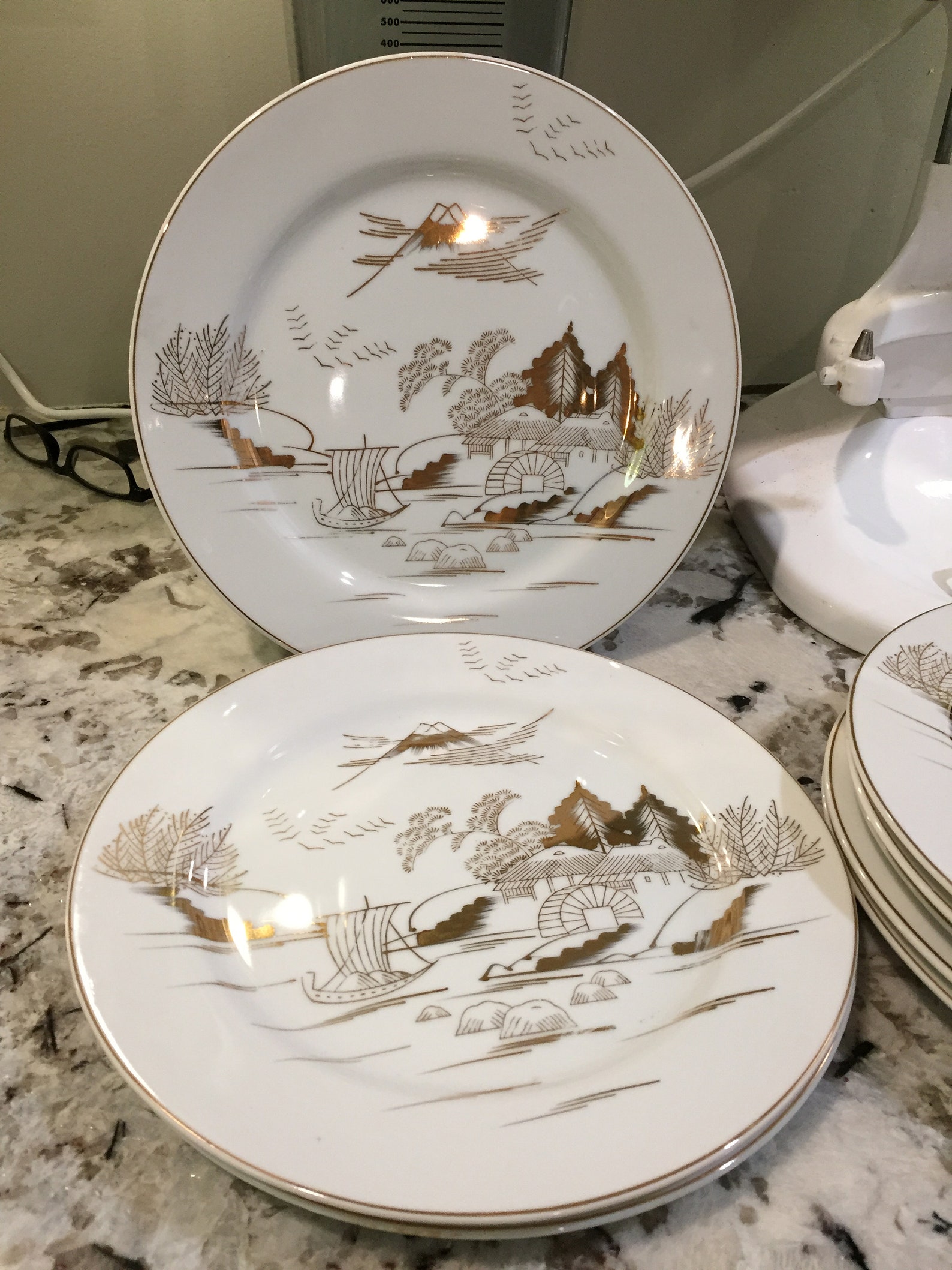 Kutani Hand Painted Vintage Fine China Dinging Set Plates Etsy