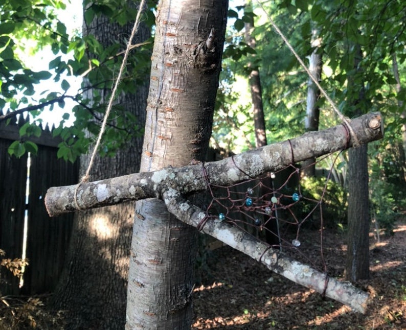 Dream Catcher, Whimsical Spider Web Dream Catcher, Natural Earthy Boho