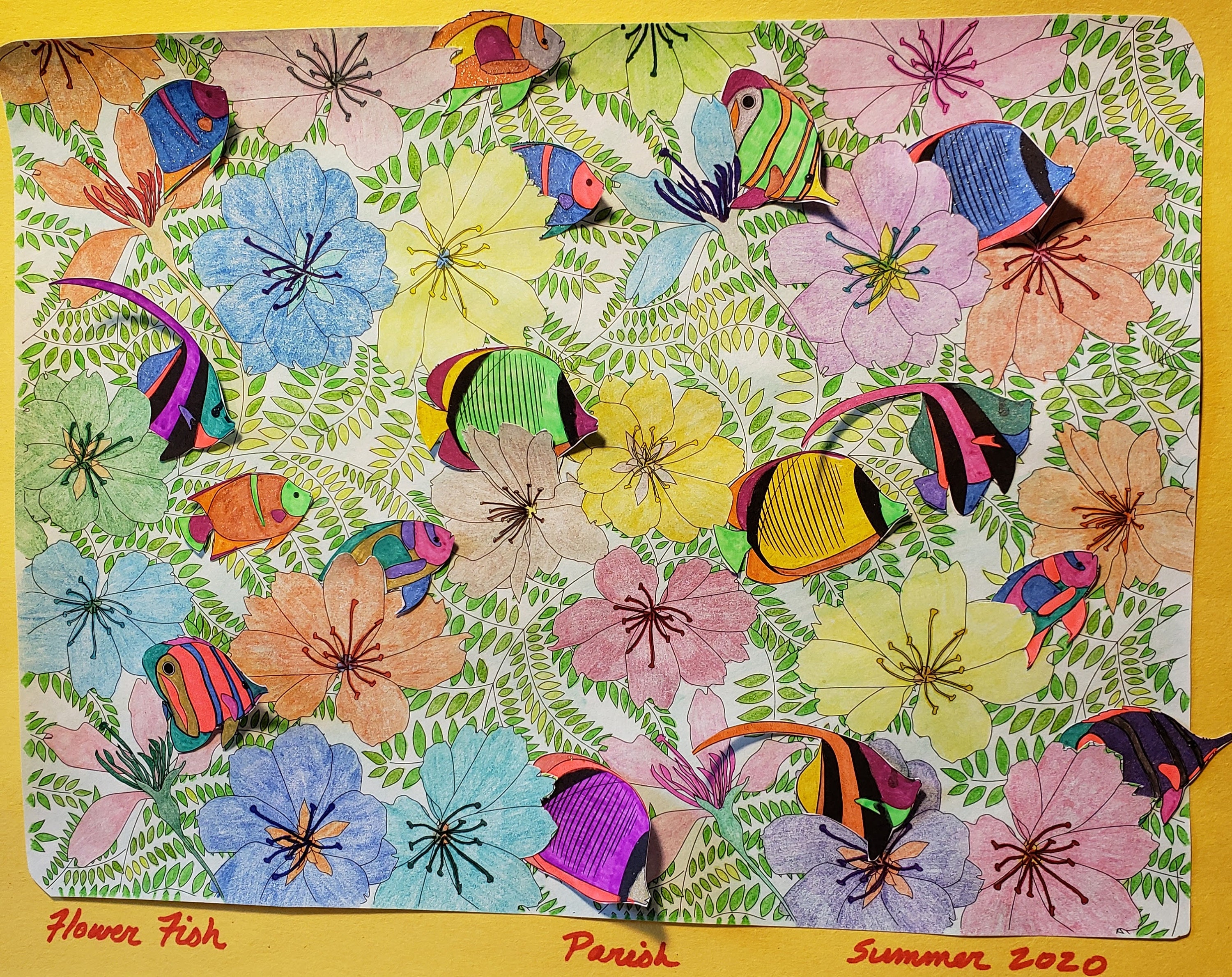 Flower Fish flowers fish fauna green | Etsy