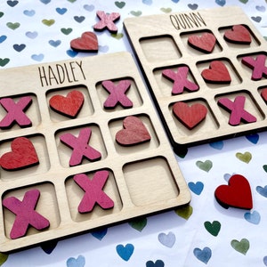 Valentines Day Tic Tac Toe, Valentine Basket, Kids Toddler Valentine Basket Stuffer, Valentines Gift for Kids, Valentines Game Class Gift image 3