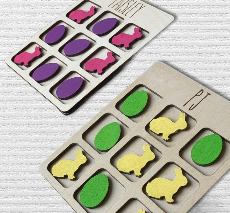 Personalized Easter Tic Tac Toe Bunny and Eggs - Easter Basket Stuffer ...