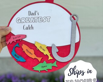 Fishing Bobber for Fathers Day Greatest Catch from Kids, Fishing Lure, Fishing Office Decor, Greatest Catch Lure, Fathers Day Gift from Kids