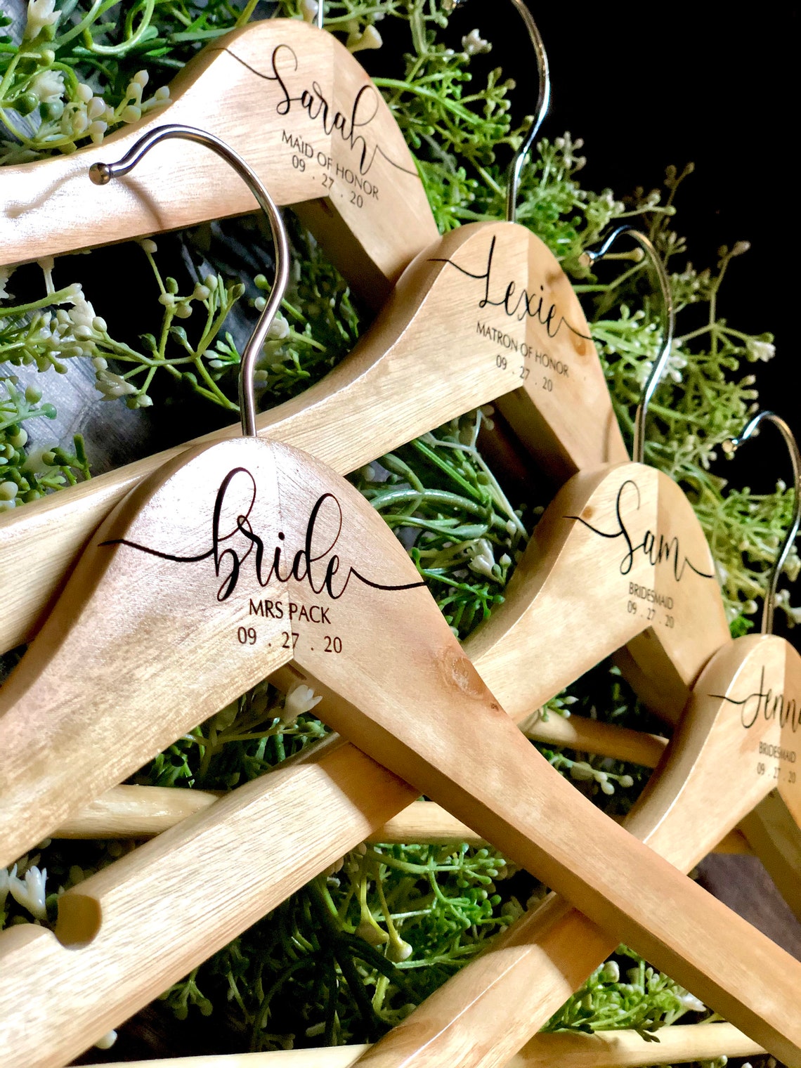 Custom Bridal Wooden Hangers Wedding Dress Hanger for Bride Etsy