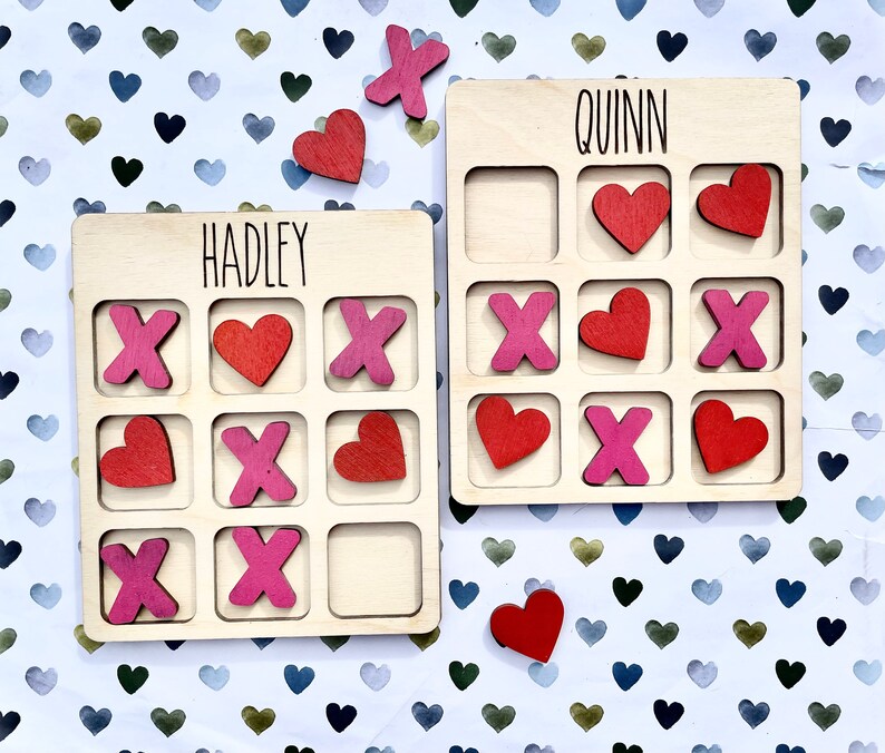 Valentines Day Tic Tac Toe, Valentine Basket, Kids Toddler Valentine Basket Stuffer, Valentines Gift for Kids, Valentines Game Class Gift image 6