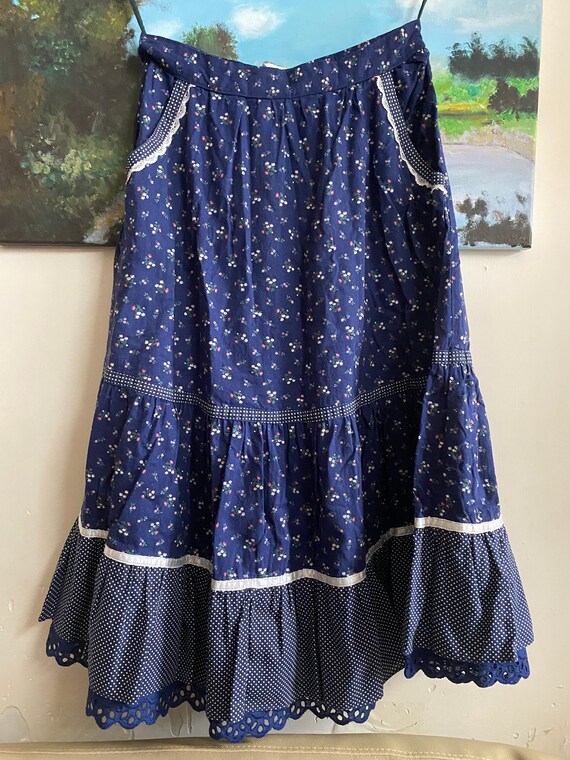 Vintage Gunne Sax by Jessica Gunnies Navy Blue pol