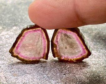 Fetta di tormalina anguria: pietra preziosa da 26,05 carati per la creazione di gioielli
