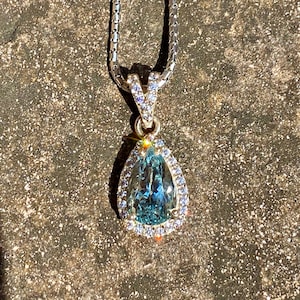 Natural Aquamarine Necklace |3.39  Ctw | Cluster Necklace |Anniversary Gift | Certified Natural Aquamarine Necklace| Gift For Her
