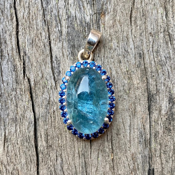 Ciondolo Con Pietra Preziosa Di Acquamarina Grezza In Argento 925 - Foto 7