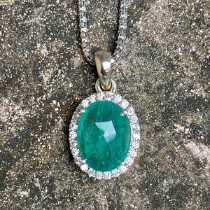 Natural Emerald | 4.70 Carats | Beautifully Oval Shaped Emerald Necklace | One Of A Kind Emerald Necklace | Certified Emerald | Gift For Her