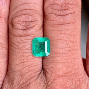 Zambian Emerald Cut Green Emerald: 3.12 Carats, Untreated Gemstone