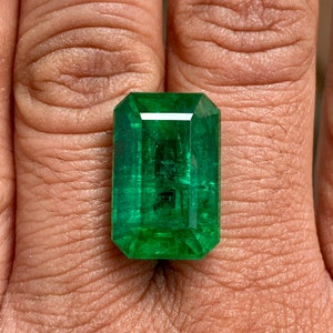 Zambian Emerald: 23.45 Carat Royal Green Gemstone (19.5x12.50 MM)