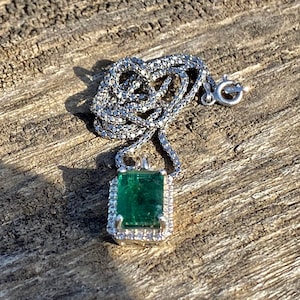 Natural Emerald Necklace |6.00 Carats Emerald Cut  | May Birthstone |Natural Emerald | Certified Emerald |Birthday Gift For Her