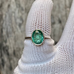 Natural Oval Emerald Ring | 2.65 Carats | Bezel Setting | Promise Ring | Clean Emerald | Earth Mined | Engagement Ring | Gift For Her